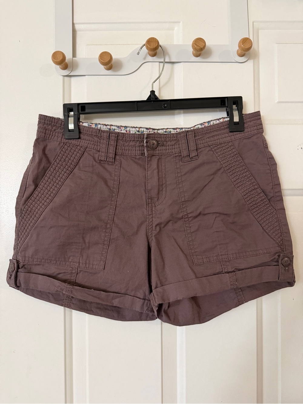 prAna Mari Shorts Size 4 Brown Roll-Up Hiking Casual Cuffed Organic Cotton